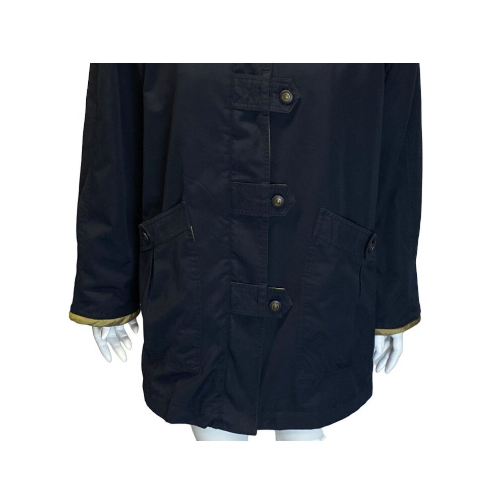 Vintage Misty Harbor Coat Jacket Womens Large L Black Yellow Lining Classic - Picture 4 of 11